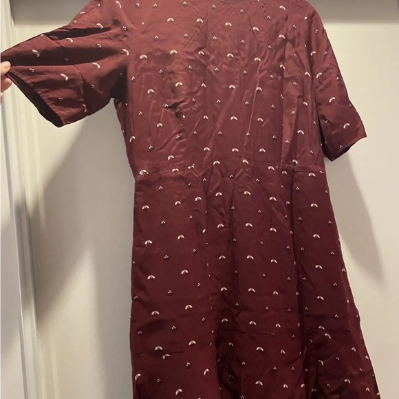 Hobbs Dress US Size 10 Maroon Pattern Great Condition Zip Up - Picture 2 of 9